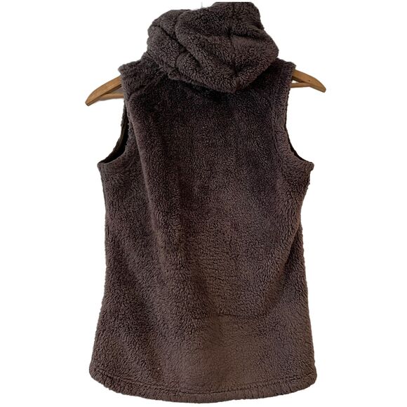 Kuhl Brown High Pile Fleece Vest Hoodie Small Gorpcore Outdoors WInter - Picture 6 of 13
